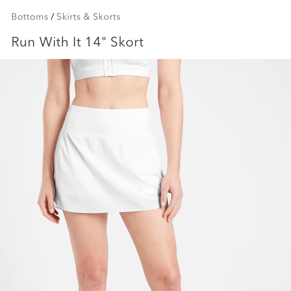 NWT Athleta Run With It Skort- White